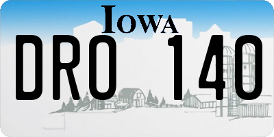 IA license plate DRO140