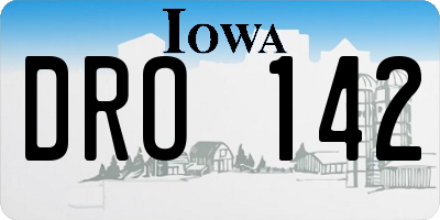 IA license plate DRO142
