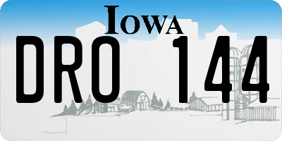 IA license plate DRO144