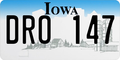 IA license plate DRO147