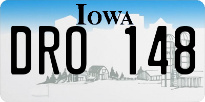 IA license plate DRO148