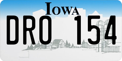 IA license plate DRO154