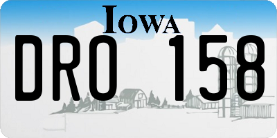 IA license plate DRO158