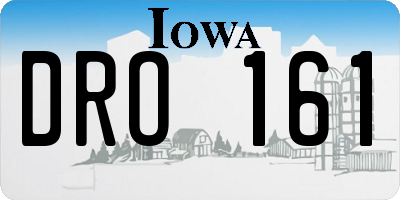 IA license plate DRO161