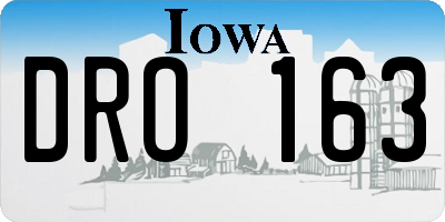 IA license plate DRO163