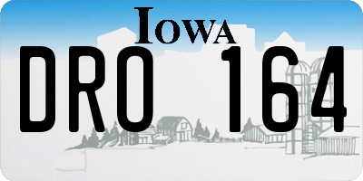 IA license plate DRO164