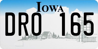 IA license plate DRO165