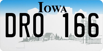IA license plate DRO166