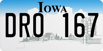 IA license plate DRO167