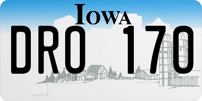 IA license plate DRO170