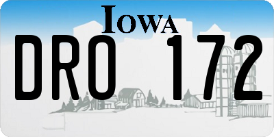 IA license plate DRO172