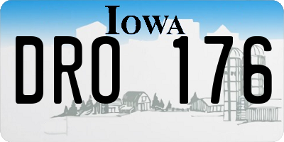 IA license plate DRO176