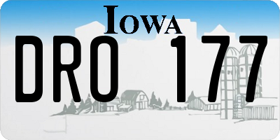 IA license plate DRO177