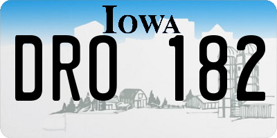 IA license plate DRO182