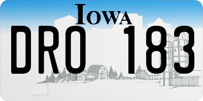 IA license plate DRO183