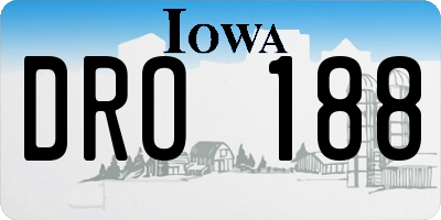 IA license plate DRO188
