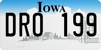 IA license plate DRO199