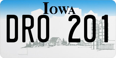 IA license plate DRO201
