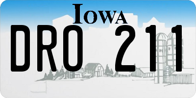 IA license plate DRO211