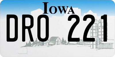 IA license plate DRO221