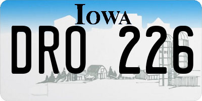 IA license plate DRO226