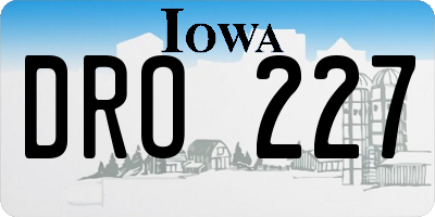 IA license plate DRO227