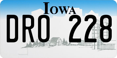 IA license plate DRO228