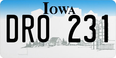 IA license plate DRO231