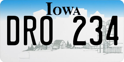 IA license plate DRO234