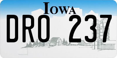 IA license plate DRO237