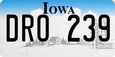 IA license plate DRO239