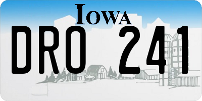 IA license plate DRO241