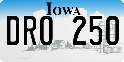 IA license plate DRO250
