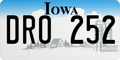IA license plate DRO252