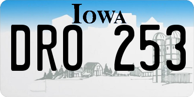 IA license plate DRO253