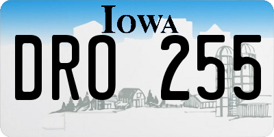 IA license plate DRO255