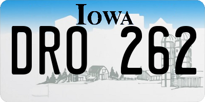 IA license plate DRO262