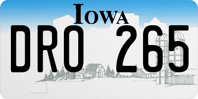 IA license plate DRO265