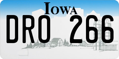 IA license plate DRO266