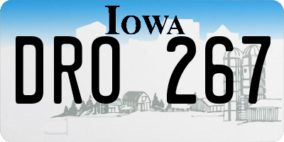 IA license plate DRO267