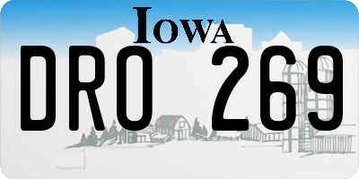 IA license plate DRO269