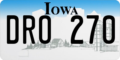 IA license plate DRO270