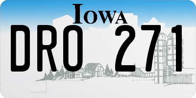 IA license plate DRO271