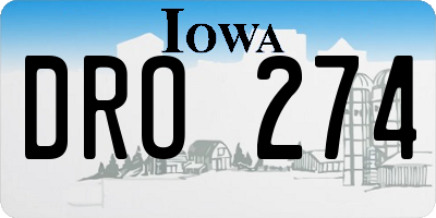 IA license plate DRO274