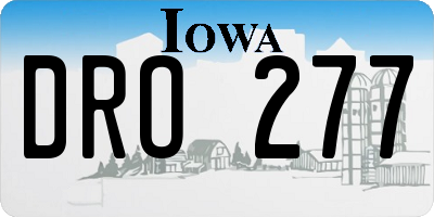 IA license plate DRO277
