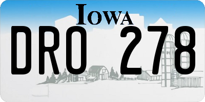IA license plate DRO278