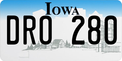 IA license plate DRO280