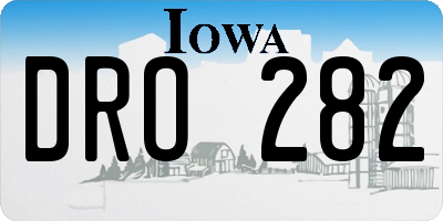 IA license plate DRO282