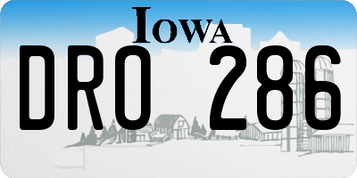 IA license plate DRO286