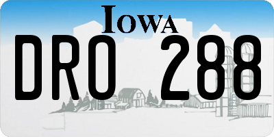 IA license plate DRO288